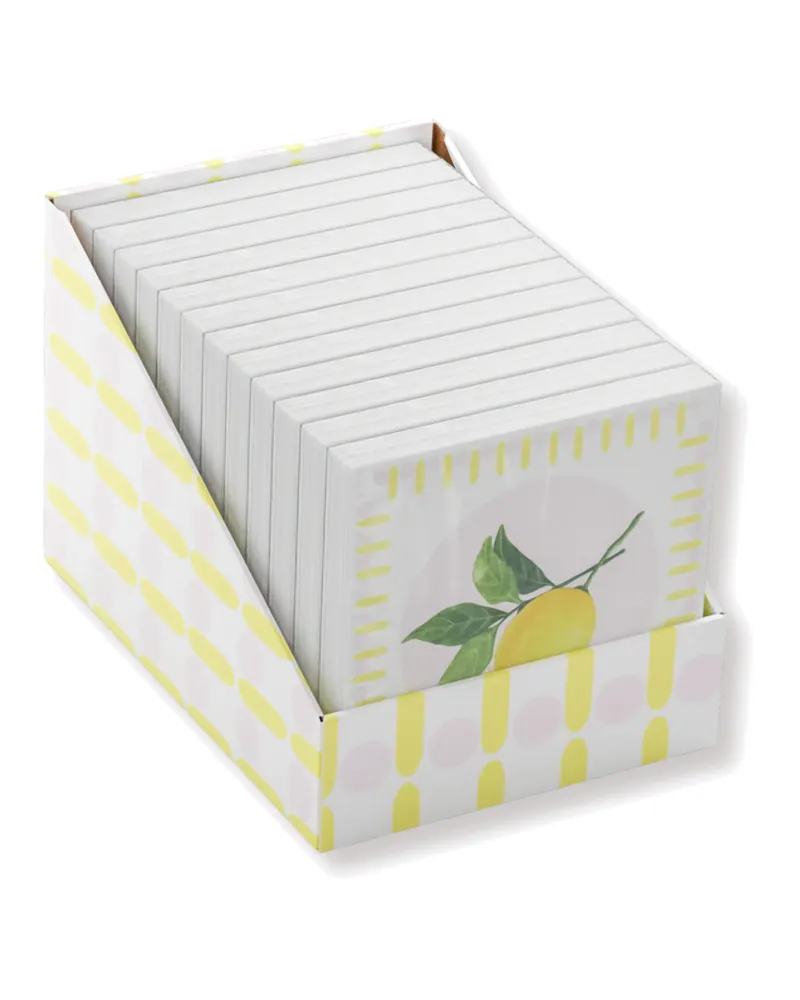 Papierservietten mit Zitronenmotiv aus FSC-zertifiziertem Papier von Housevitamin in Rosa/Gelb, 33 × 33 cm, Ansicht 2