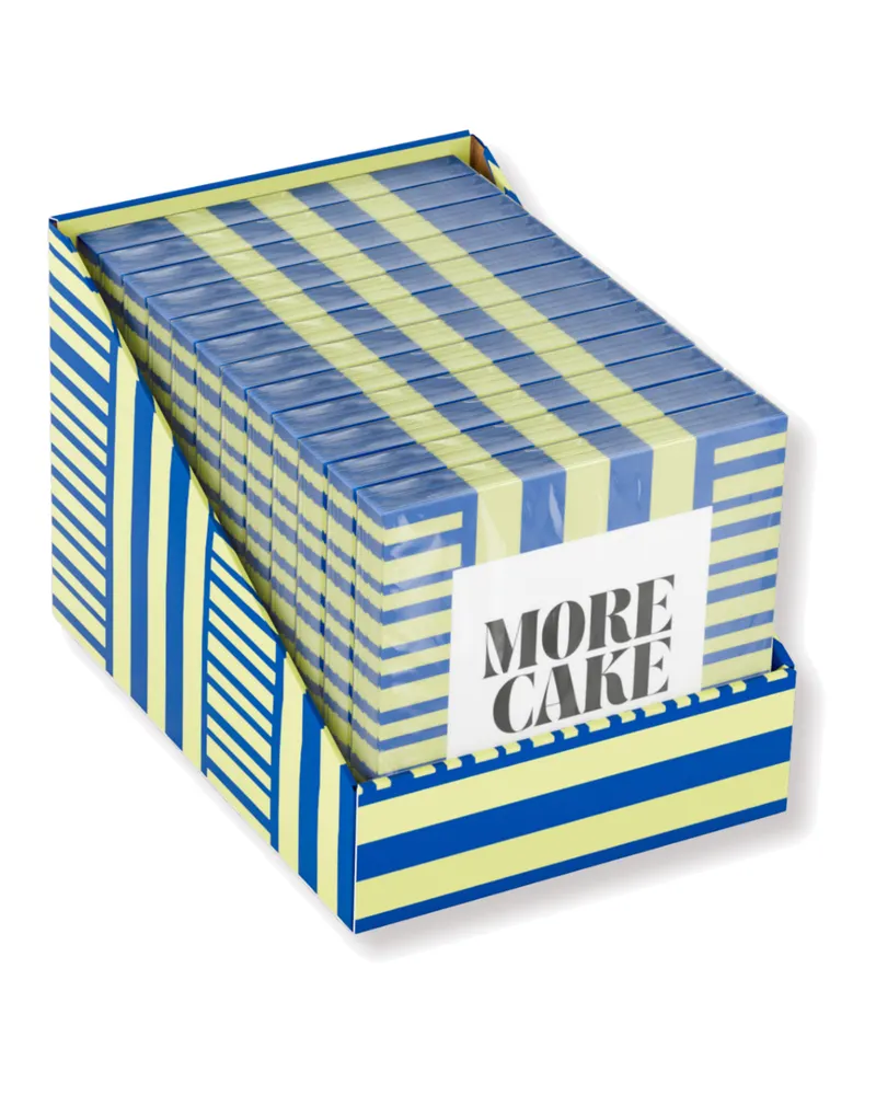 Papierservietten „More Cake, Less Drama“ aus FSC-Papier von Housevitamin in Blau und Grün, 33 × 33 cm, Ansicht 2