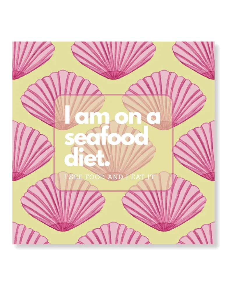 Papierservietten „Seafood Diet“ aus FSC-zertifiziertem Papier, Gelb und Pink