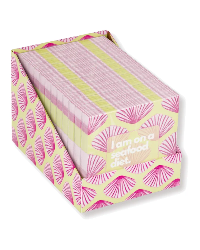 Papierservietten „Seafood Diet“ aus FSC-zertifiziertem Papier von Housevitamin in Gelb und Pink, 33 × 33 cm, Ansicht 2