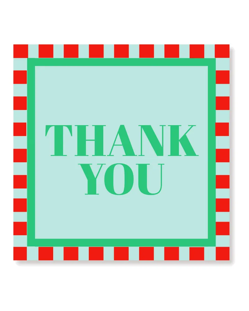 Papierservietten „Thank You“ mit dreilagiger Struktur, Mint, Grün und Rot