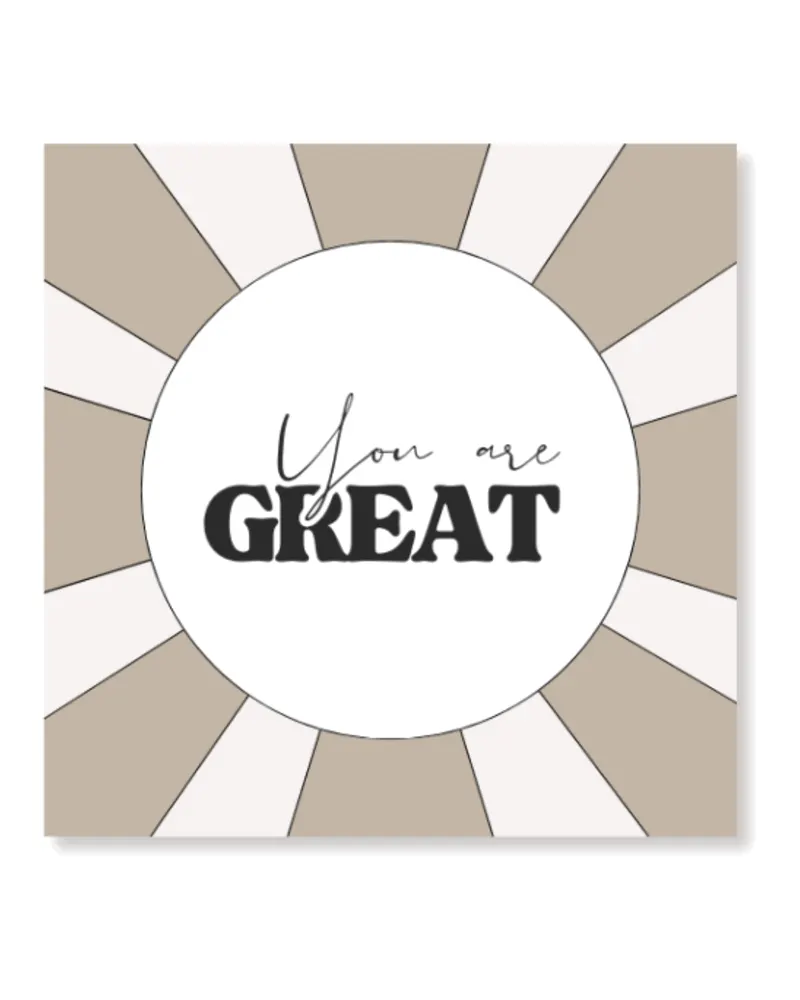 Papierservietten „You are great“ aus FSC-zertifiziertem Papier von Housevitamin in Beige, 33 × 33 cm, Ansicht 1