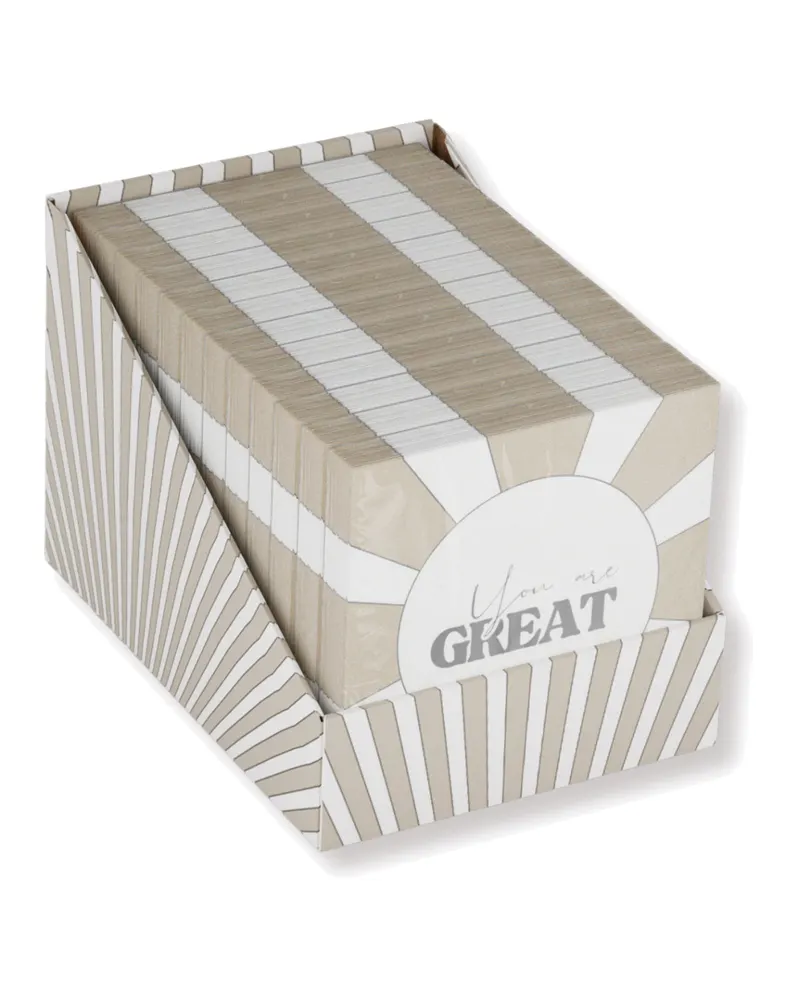 Papierservietten „You are great“ aus FSC-zertifiziertem Papier von Housevitamin in Beige, 33 × 33 cm, Ansicht 2