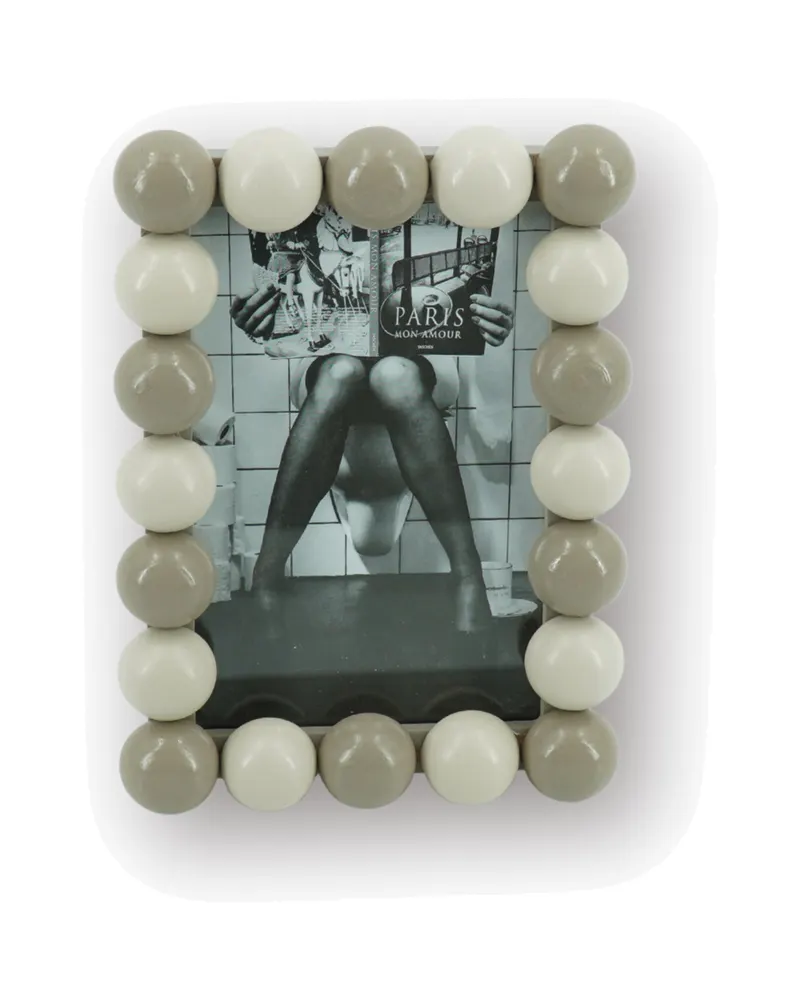 Bilderrahmen Bubbles aus MDF mit Perlenrand, Neonpink/Mint