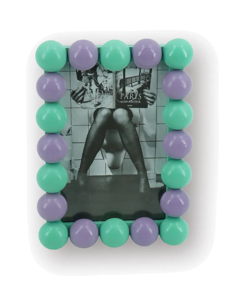 Bilderrahmen Bubbles aus MDF mit Perlenrand von Housevitamin in Flieder/Mint, 18,5 × 13,5 cm, Ansicht 1