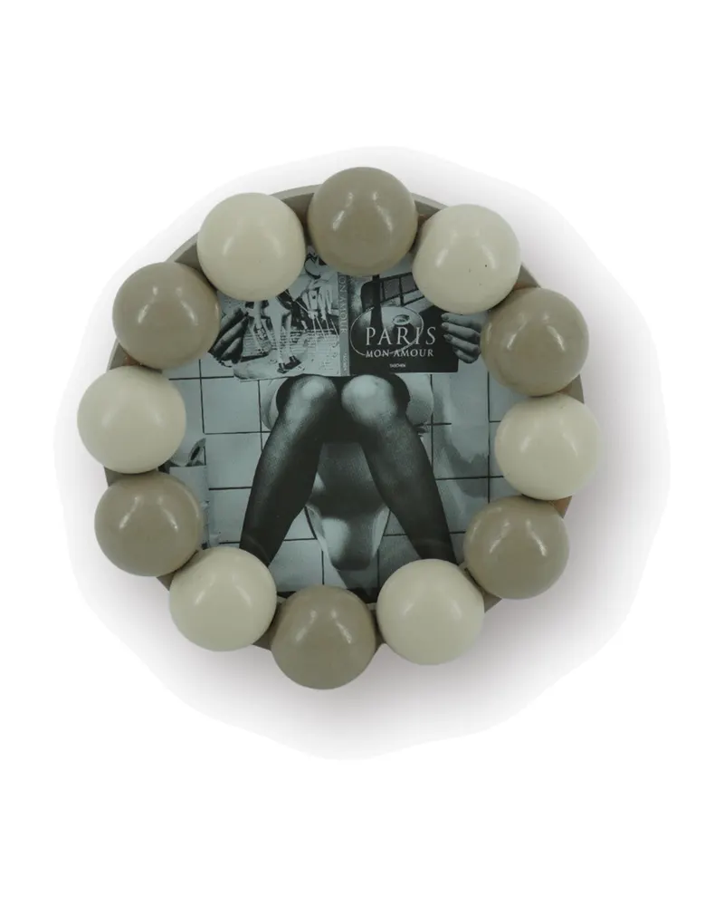 Bilderrahmen Bubbles aus MDF mit Perlenrand von Housevitamin in Sand/Taupe, 14,5 × 14,5 cm, Ansicht 1