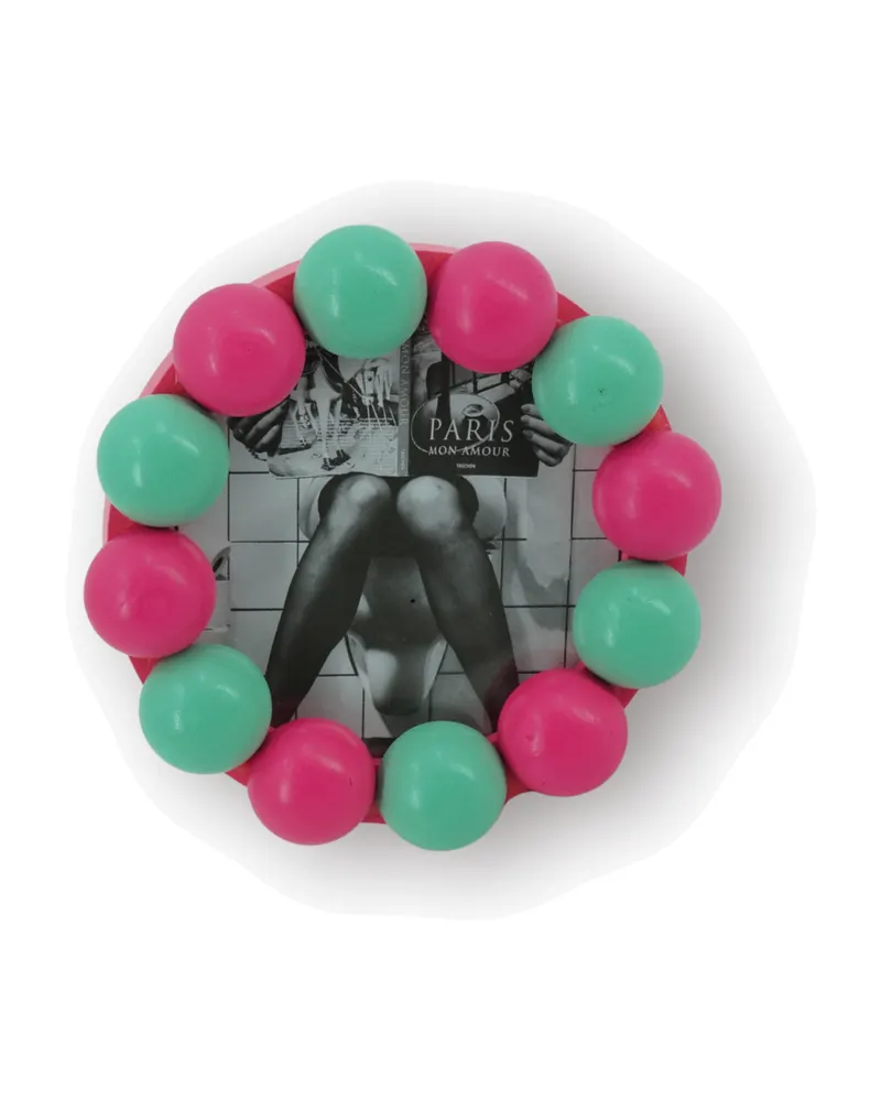Bilderrahmen Bubbles aus MDF mit Perlenrand, Neonpink/Mint