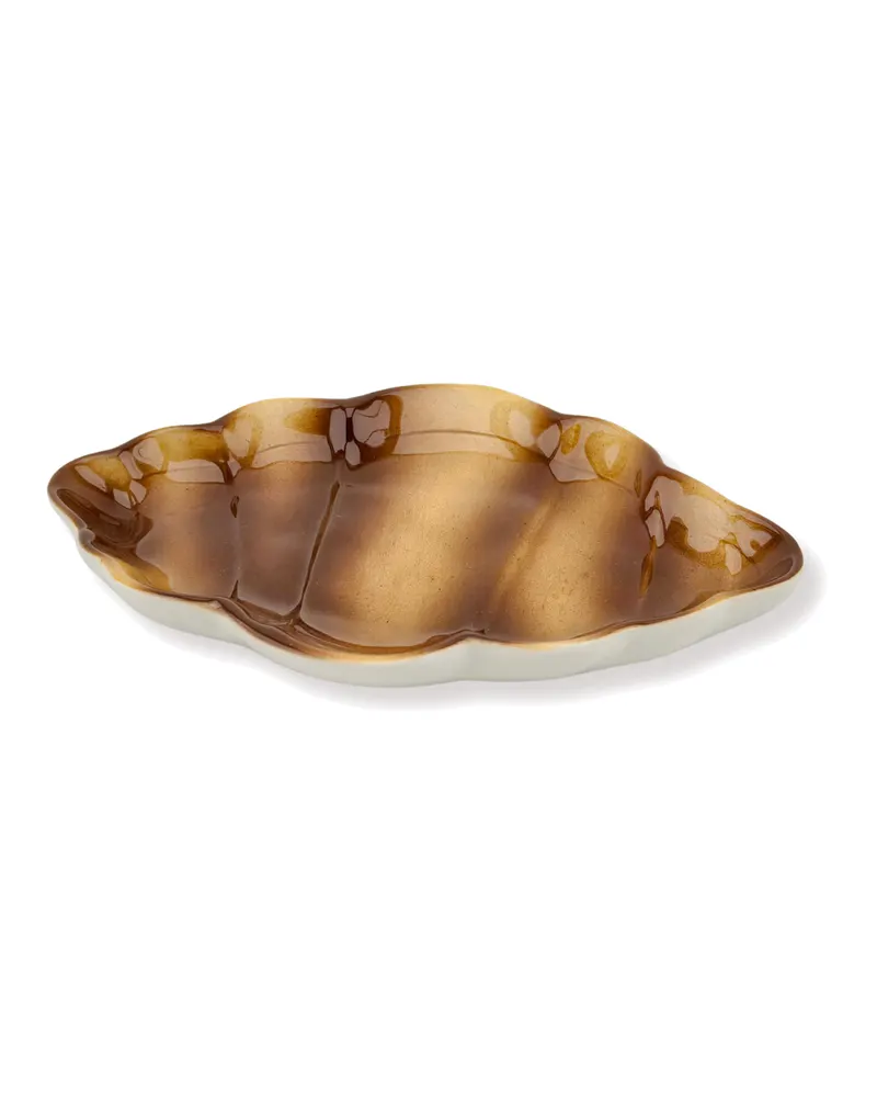 Croissant-Teller aus Dolomit in warmem Braun von Housevitamin in Braun, 20 × 13,5 × 3 cm, Ansicht 2