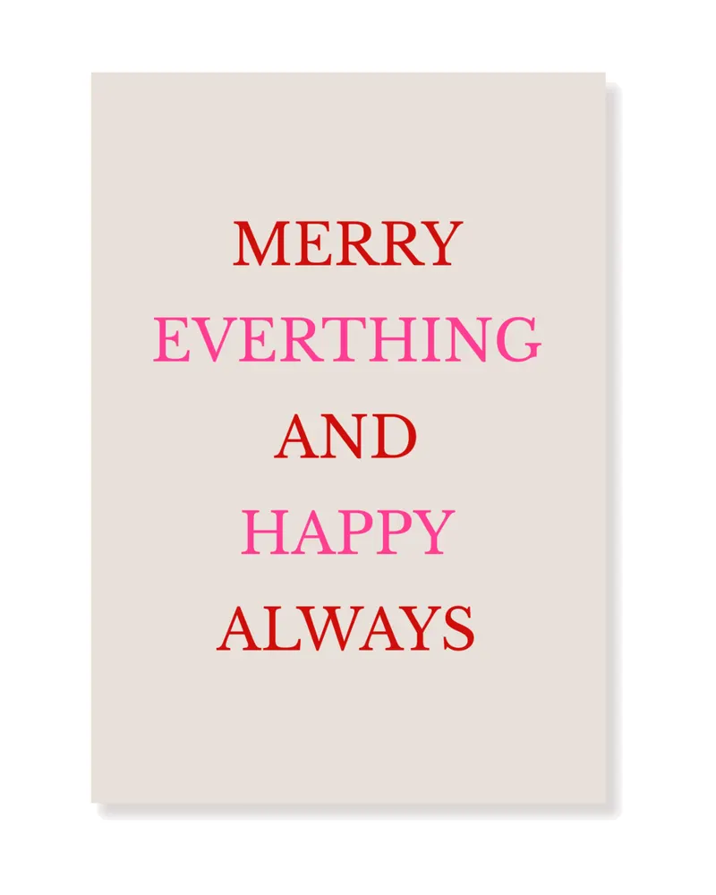 Postkartenset Happy Always aus Papier im A6-Format, 5 Stück
