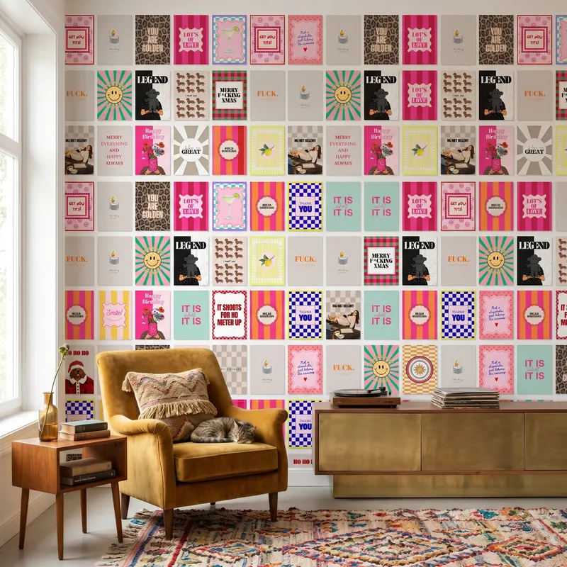 Weihnachtspostkarten „Ho Ho Ho“ aus Papier im A6-Format von Housevitamin, A6, Ansicht 3