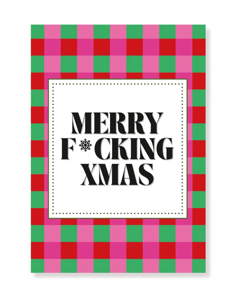 Weihnachtspostkarten „Merry F*cking Xmas“ aus Papier, 5er-Set
