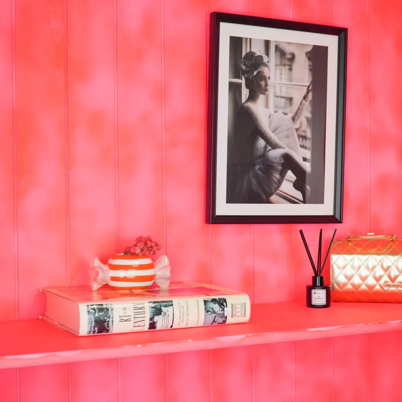 Blumentopf Toffee Candy aus Dolomit im zweifarbigen Bonbon-Design von Housevitamin in Orange/Pink, 12,5 × 6 × 6 cm, Ansicht 3