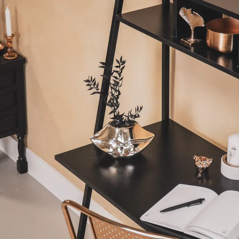Lippenvase aus Keramik in Goldoptik als dekoratives Wohnobjekt von Housevitamin in Goldfarben, 21 × 19 × 11 cm, Ansicht 6