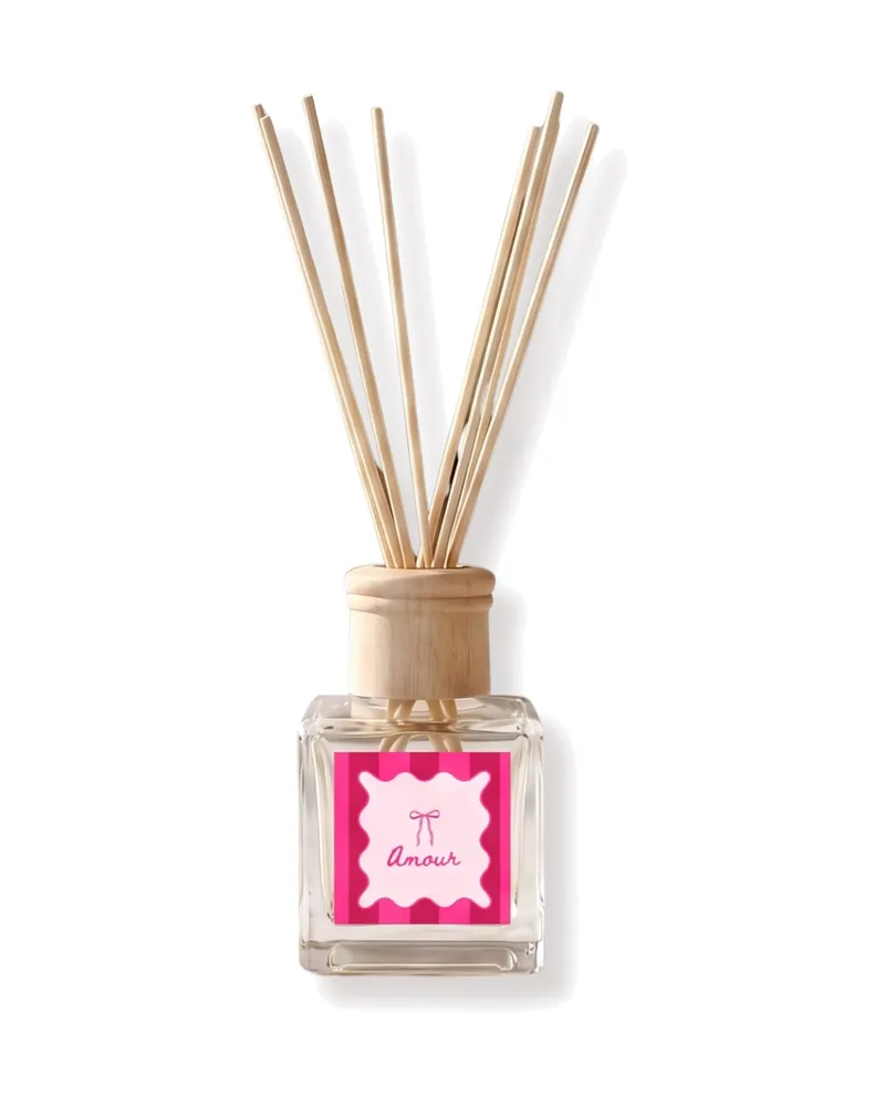 Raumduft mit Duftstäbchen Amour aus Glas, 100 ml