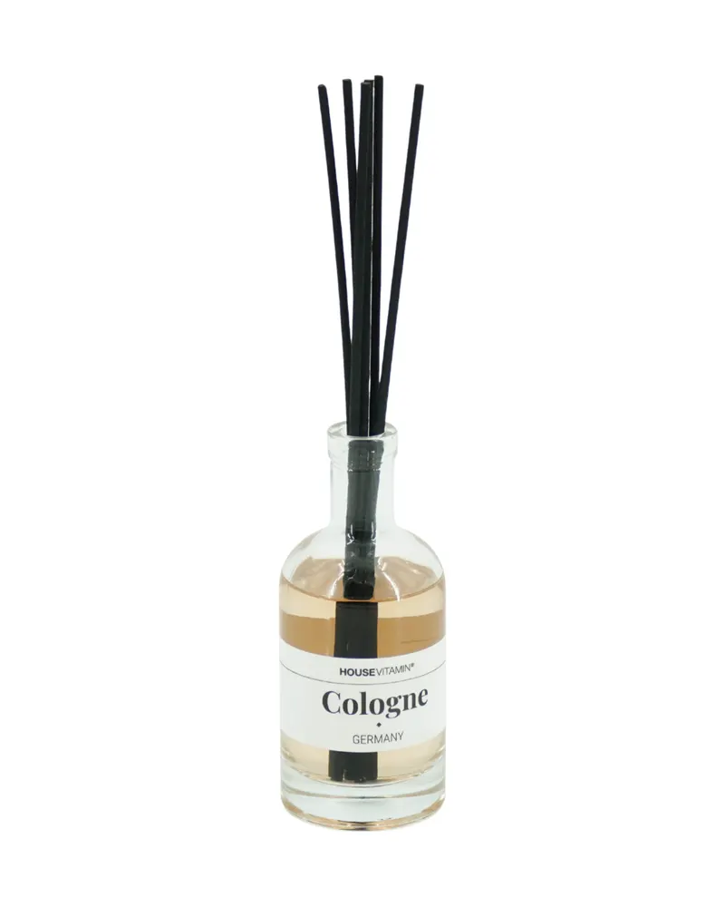 Raumduft Cologne mit schwarzen Duftstäbchen und Glasflasche, Schwarz (Duftstäbchen)