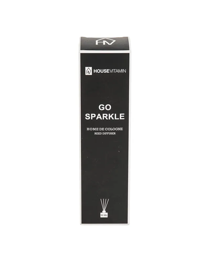 Raumduft mit Duftstäbchen Go Sparkle aus Glas mit Amberduft von Housevitamin, 30 ml, Ansicht 3
