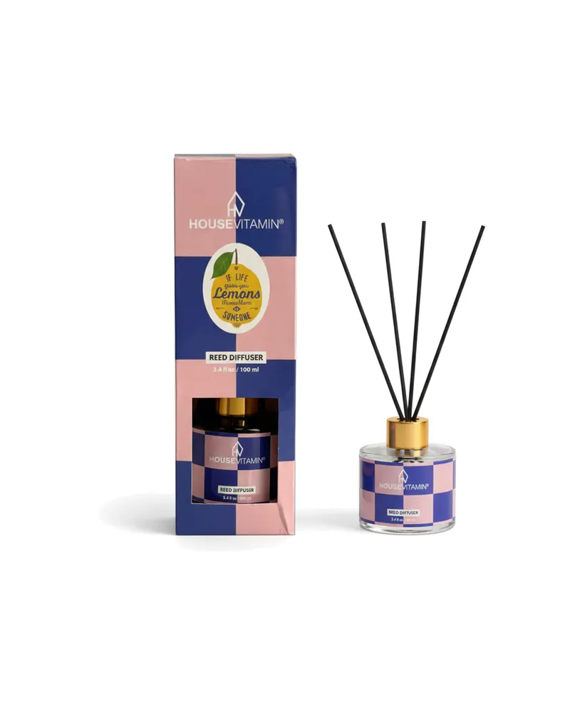 Raumduft Lemon & Bergamot mit Duftstäbchen aus Holz