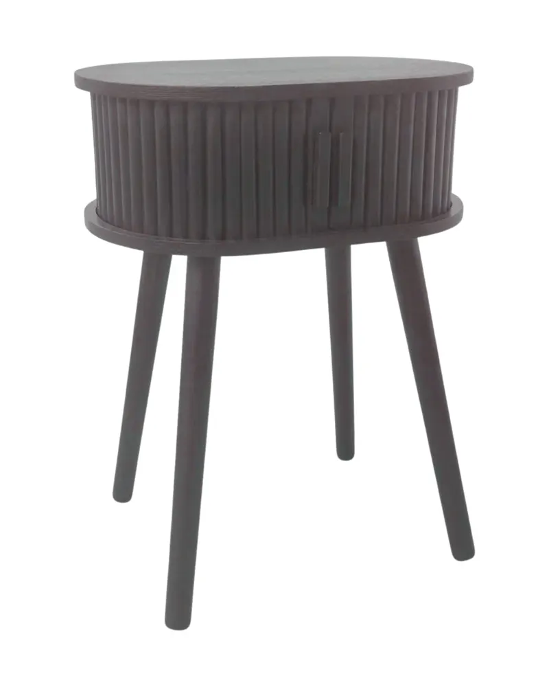 Beistelltisch „Let’s Slat“ aus MDF mit Lamellentüren, schwarz von Housevitamin in Schwarz, 40 × 30 × 53 cm, Ansicht 1