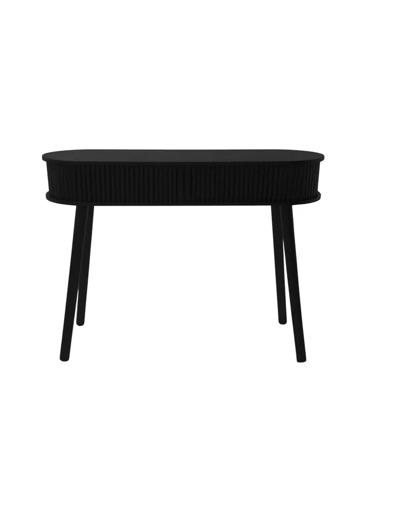 Beistelltisch LET’S SLAT aus MDF mit Lamellenfront von Housevitamin in Schwarz, 100 × 33 × 76 cm (L × B × H), Ansicht 1