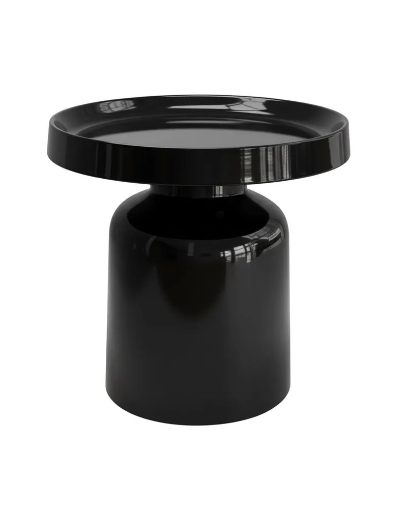 Schwarzer Beistelltisch Pawn aus beschichtetem Metall, Schwarz