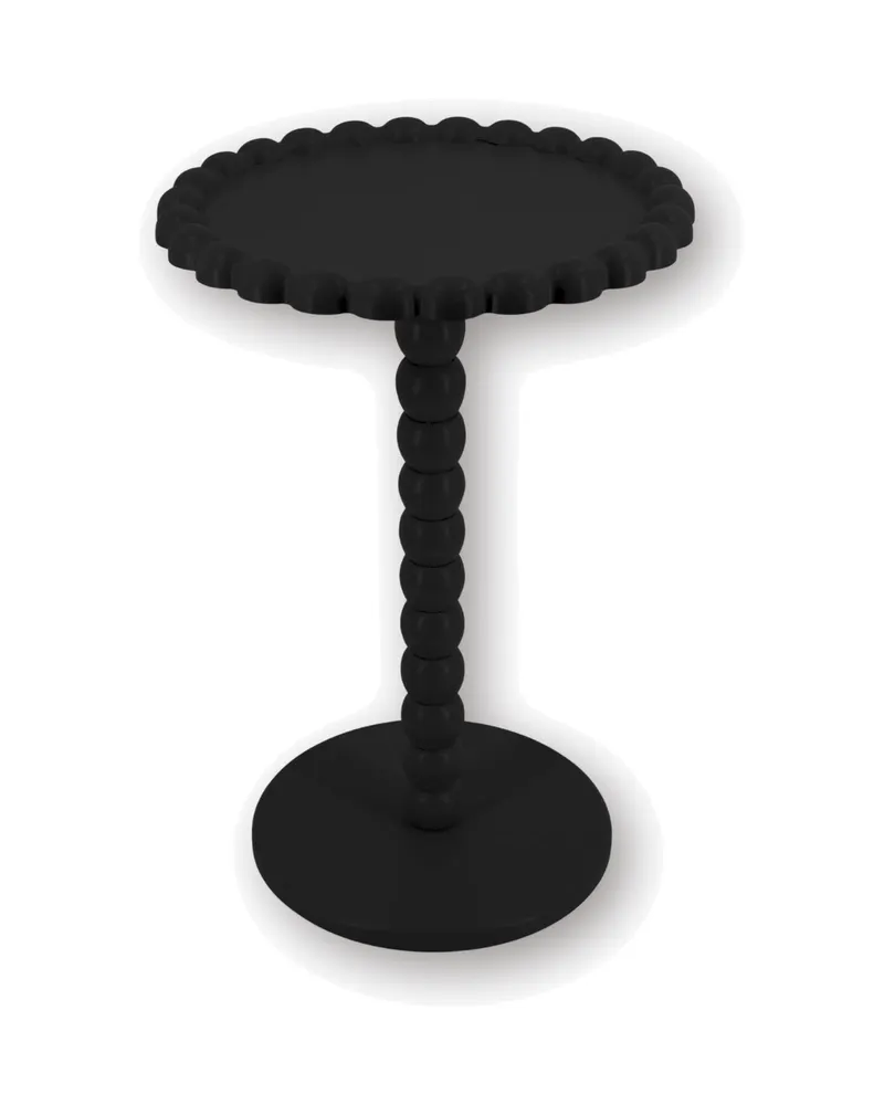 Runder Beistelltisch Pearl mit Perlenrand aus MDF von Housevitamin in Schwarz, Ø 38 cm × Höhe 55 cm, Ansicht 1