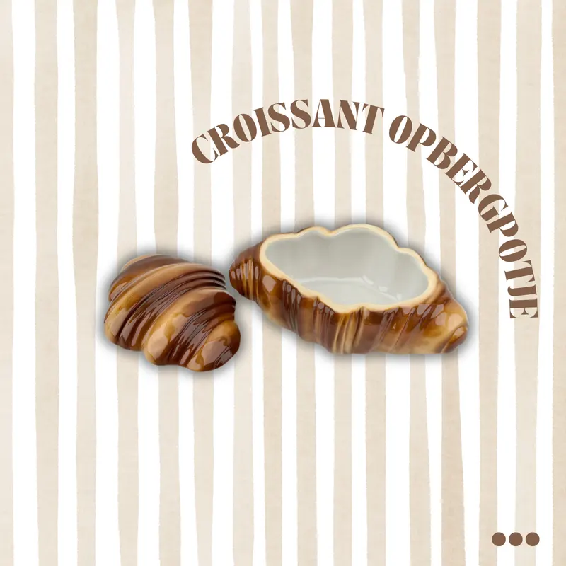 Dekorative Aufbewahrungsdose Croissant aus Dolomit von Housevitamin in Braun, 16,5 × 10 × 7,5 cm, Ansicht 3