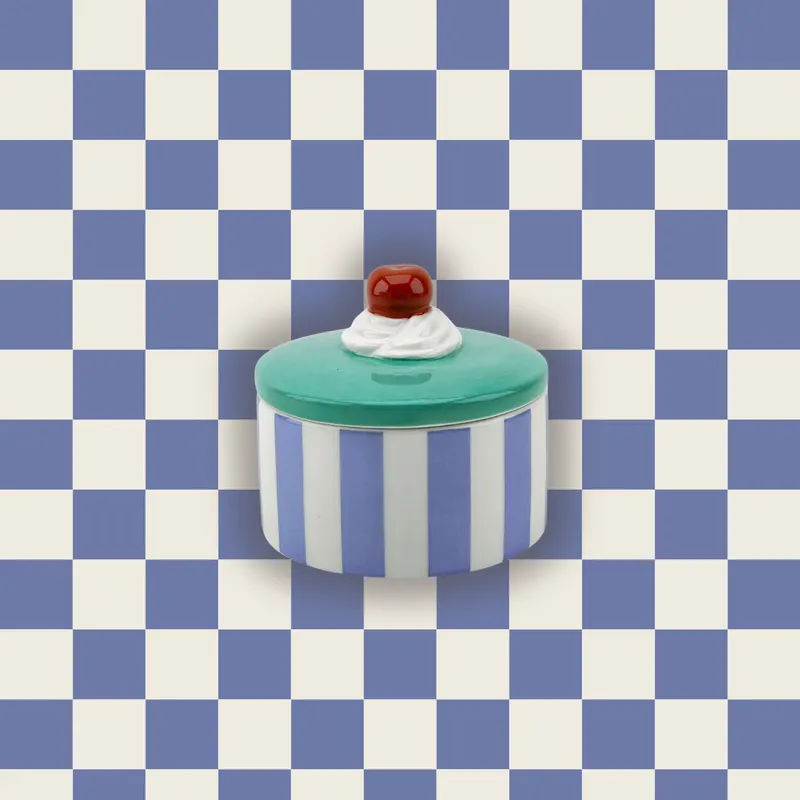 Törtchen-Dose Tartlet Cherry aus Dolomit von Housevitamin in Blau/Violett, 9 × 9 × 7,5 cm, Ansicht 2