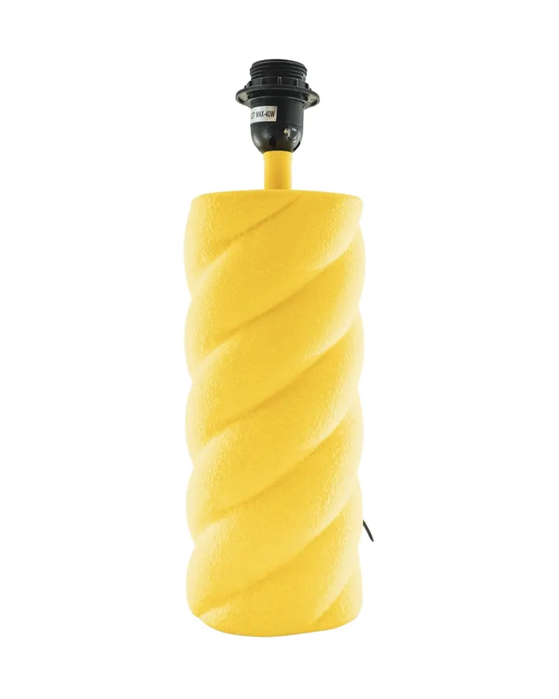 Gedrehte Keramik-Tischlampe mit E27-Fassung, Neongelb