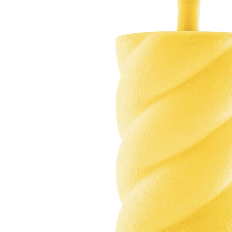 Gedrehte Keramik-Tischlampe mit E27-Fassung von Housevitamin in Neongelb, 12 × 12 × 28 cm, Ansicht 3