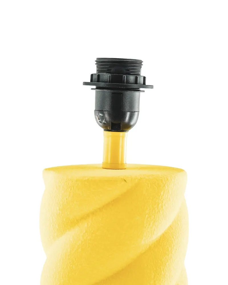 Gedrehte Keramik-Tischlampe mit E27-Fassung von Housevitamin in Neongelb, 12 × 12 × 28 cm, Ansicht 5