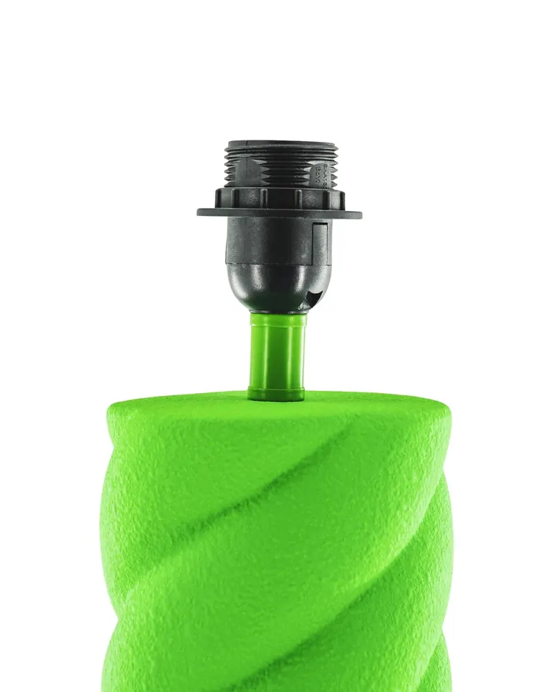 Gedrehte Keramik-Tischlampe mit E27-Fassung von Housevitamin in Neongrün, 12 × 12 × 28 cm, Ansicht 5
