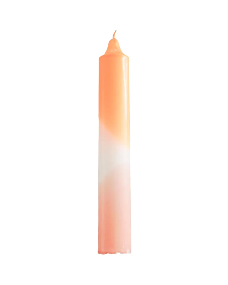 XXL-Dip-Dye-Tischkerze in zwei Farbvarianten, Orange, Weiß und Pink