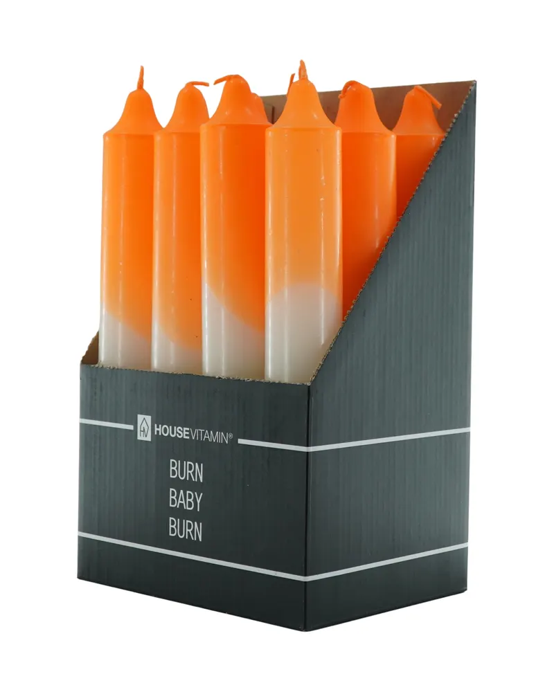 XXL-Dip-Dye-Tischkerze in zwei Farbvarianten von Housevitamin in Orange, Weiß und Pink, 3,8 × 25 cm, Ansicht 3