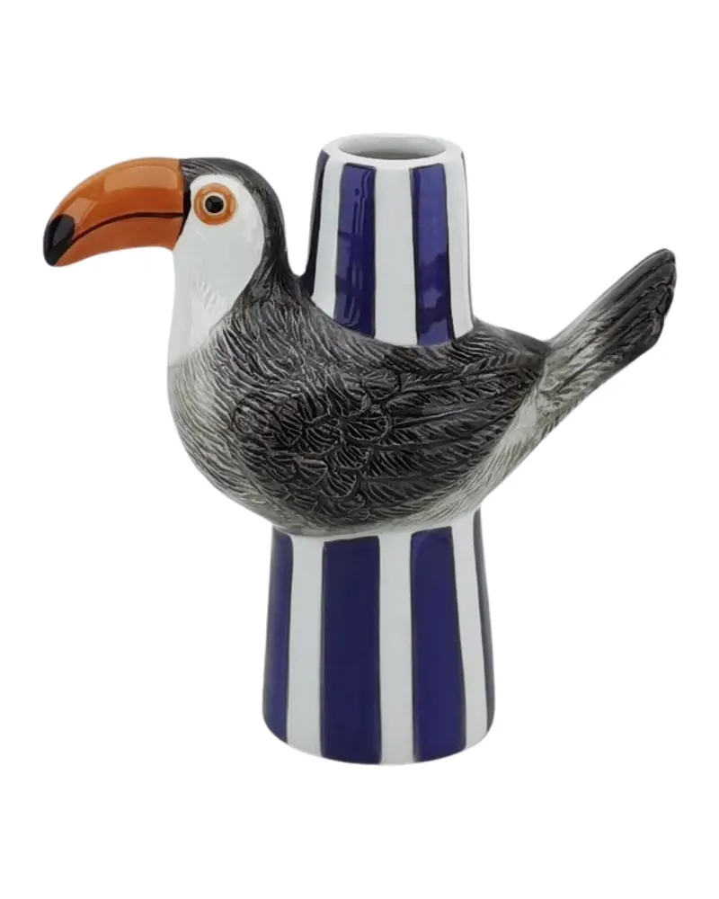 Tukanvase in Flaschenform aus Dolomit von Housevitamin in Violett, Grau und Orange, 16,5 × 7,5 × 16 cm, Ansicht 1