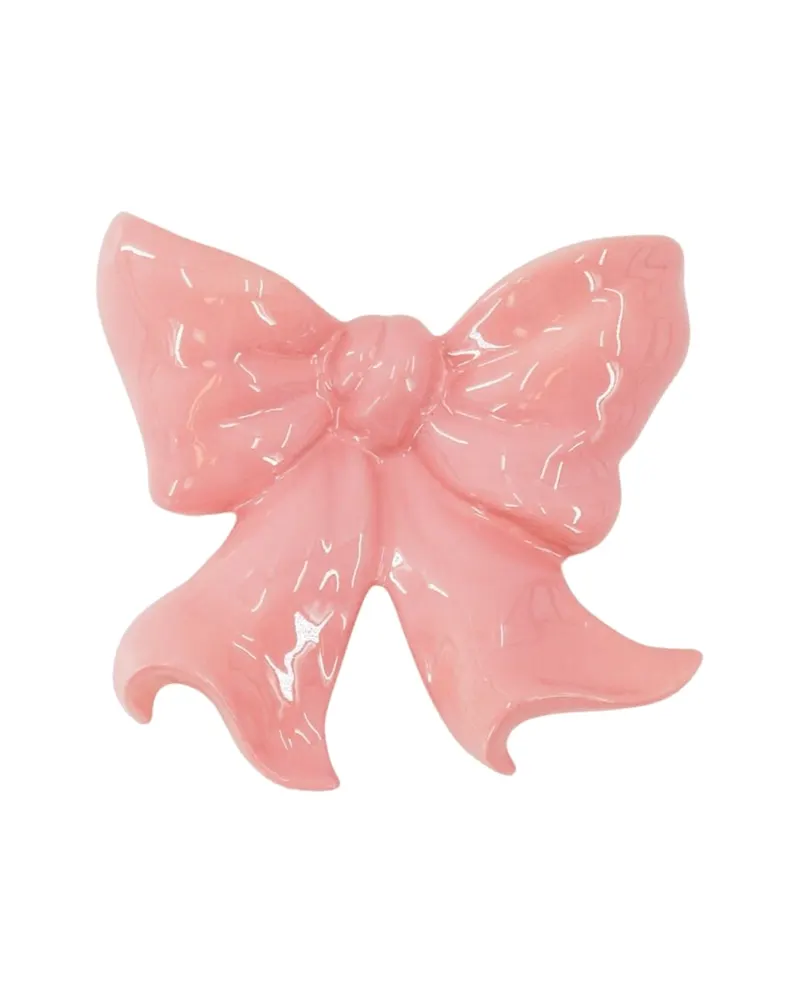 Keramik-Wandvase Bow mit Schleifenmotiv in Rosa von Housevitamin in Rosa, 19 × 18,5 × 5,5 cm, Ansicht 1