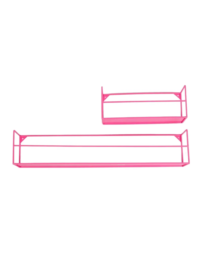 Wandregal-Set aus Metall in Neonpink mit zwei Größen