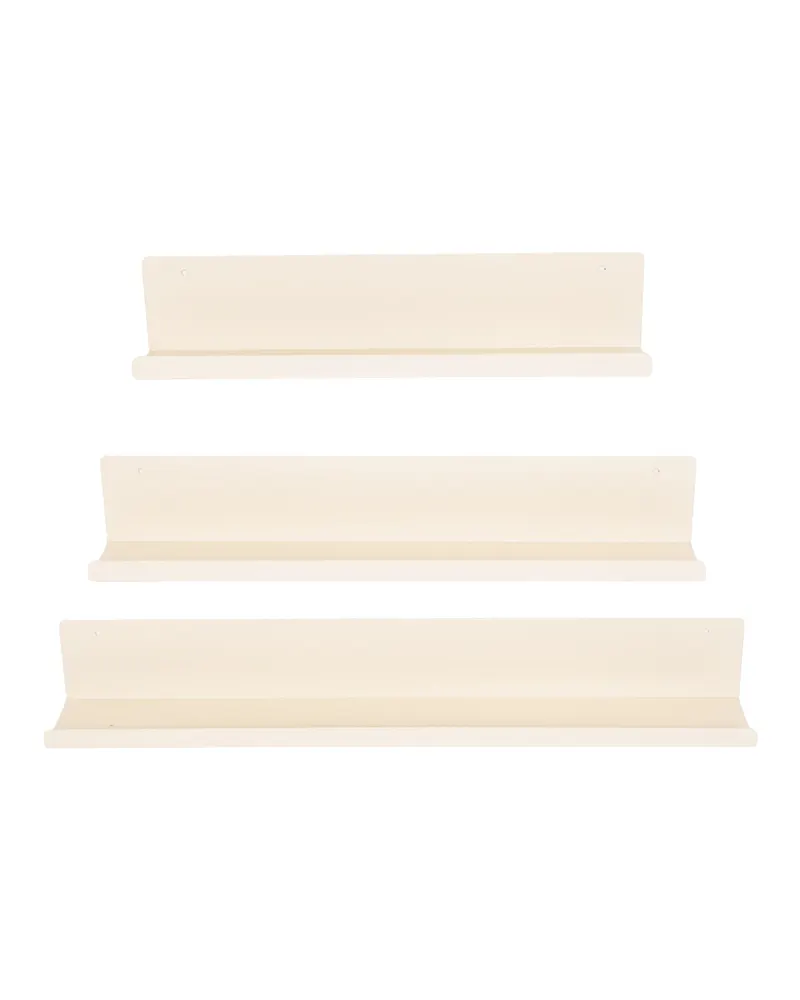 Wandregal-Set aus Metall in Beige in 3 Größen