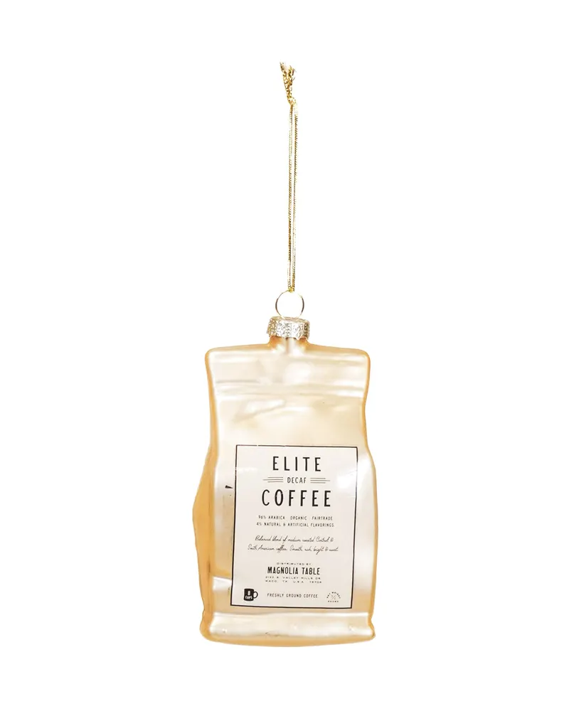 Weihnachtsanhänger mit Kaffeebohnenmotiv aus Glas
