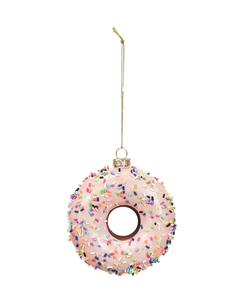 Weihnachtsanhänger Donut aus Glas für Baum und Zweig