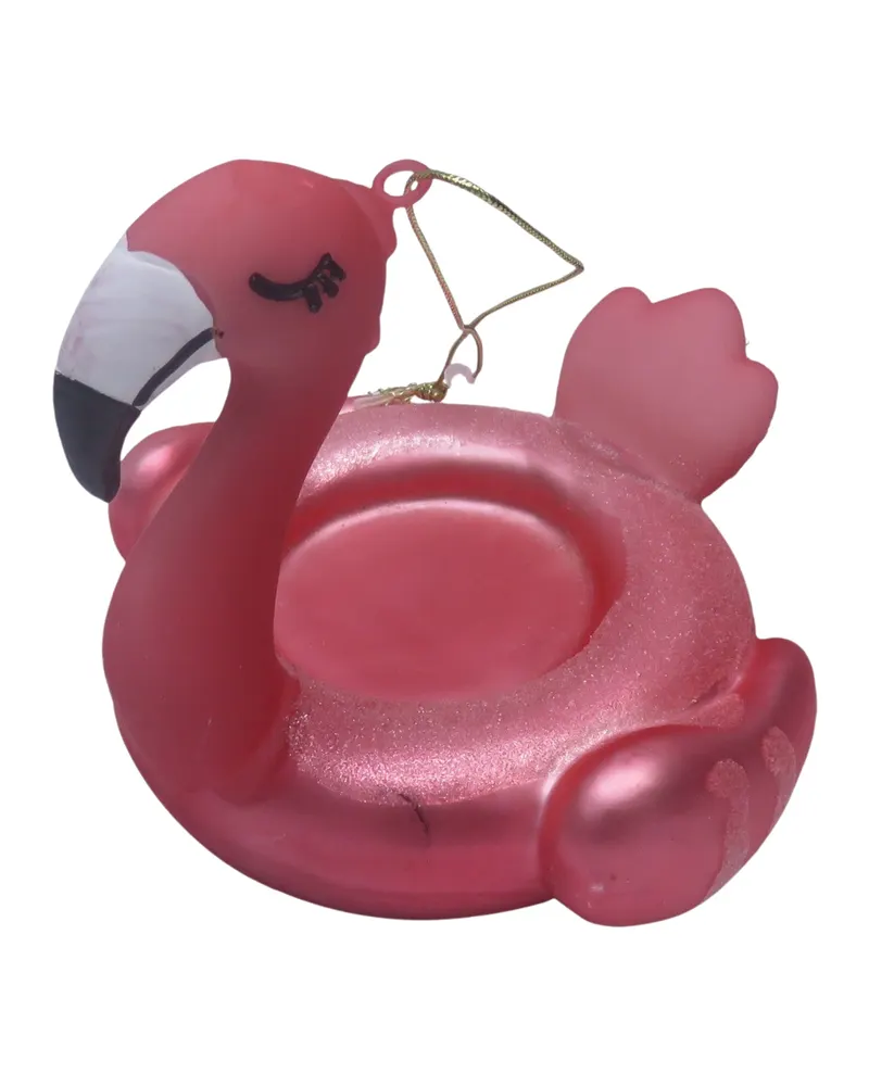 Weihnachtsanhänger Flamingo aus Glas