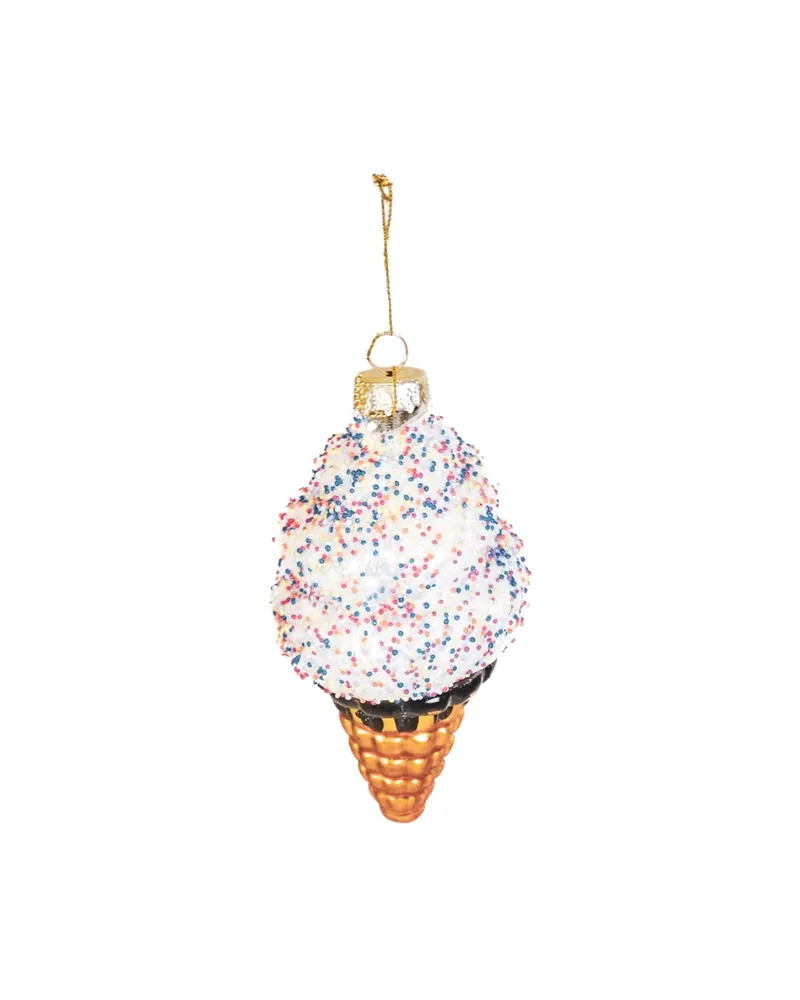 Weihnachtsanhänger Eiscreme aus Glas, 5,5 × 5,5 × 12 cm von Housevitamin, Ansicht 2