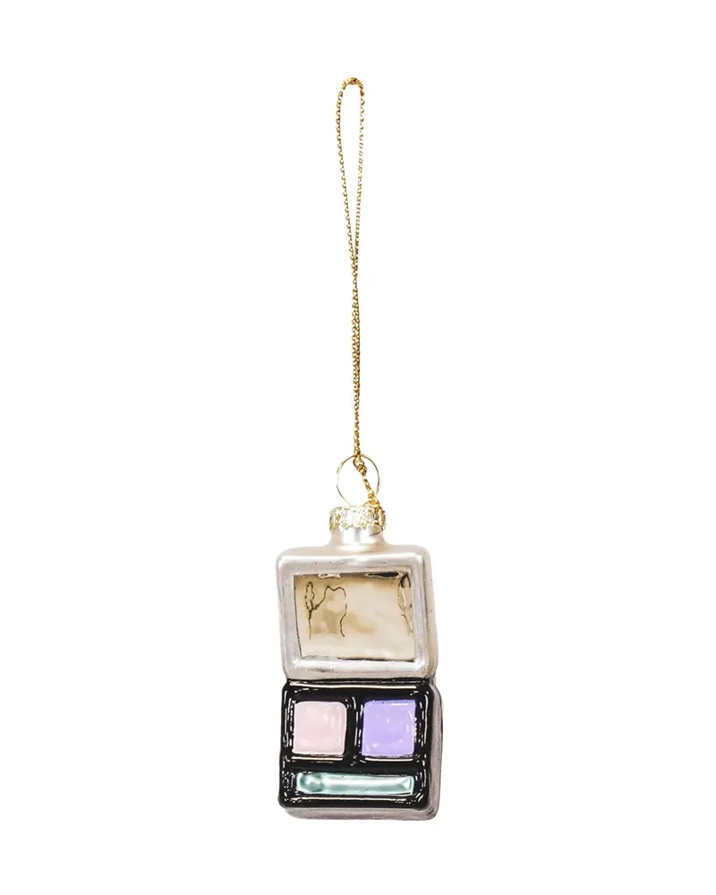 Weihnachtsanhänger mit Make-up-Motiv aus Glas von Housevitamin, 3 × 2 × 6,5 cm, Ansicht 1