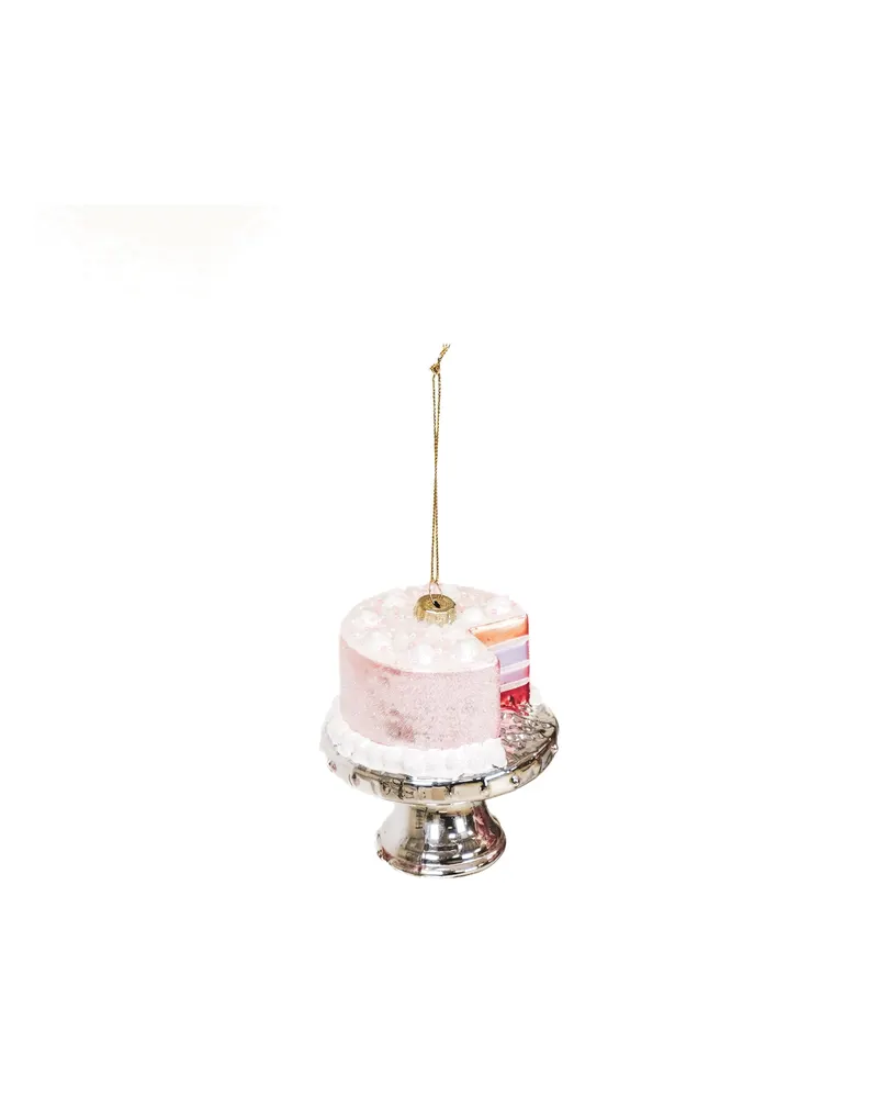 Weihnachtsanhänger Pie aus Glas in Pink, 9 × 11 cm von Housevitamin in Rosa, Ansicht 3