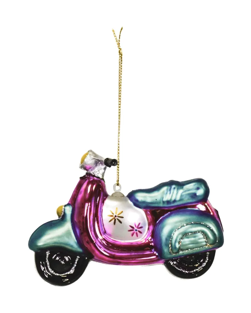 Weihnachtsanhänger im Scooter-Motiv aus Glas