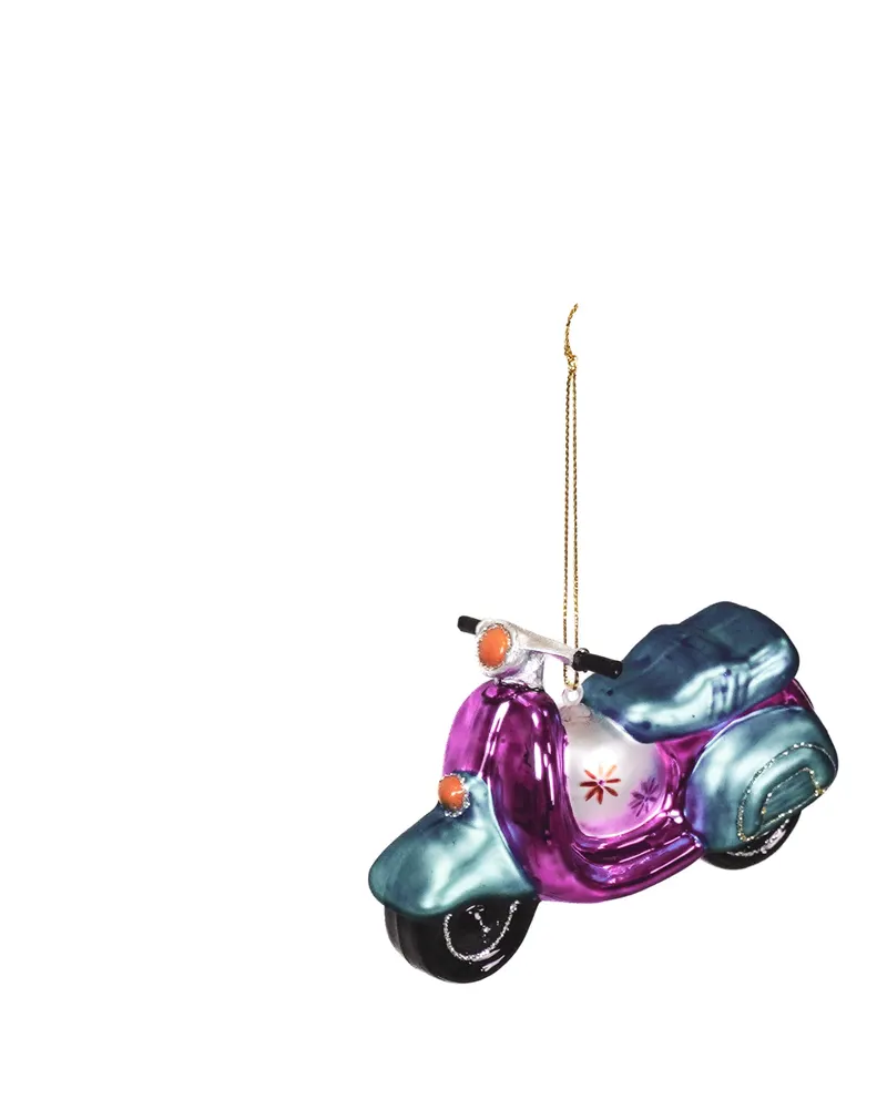 Weihnachtsanhänger im Scooter-Motiv aus Glas von Housevitamin, 11,5 × 5 × 8 cm, Ansicht 3