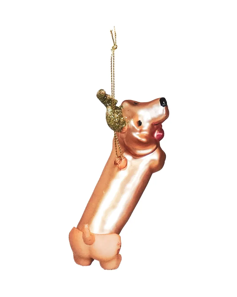 Weihnachtsanhänger „Tackle“ aus Glas zur Weihnachtsdeko von Housevitamin, 10 × 4,5 × 8,5 cm, Ansicht 2