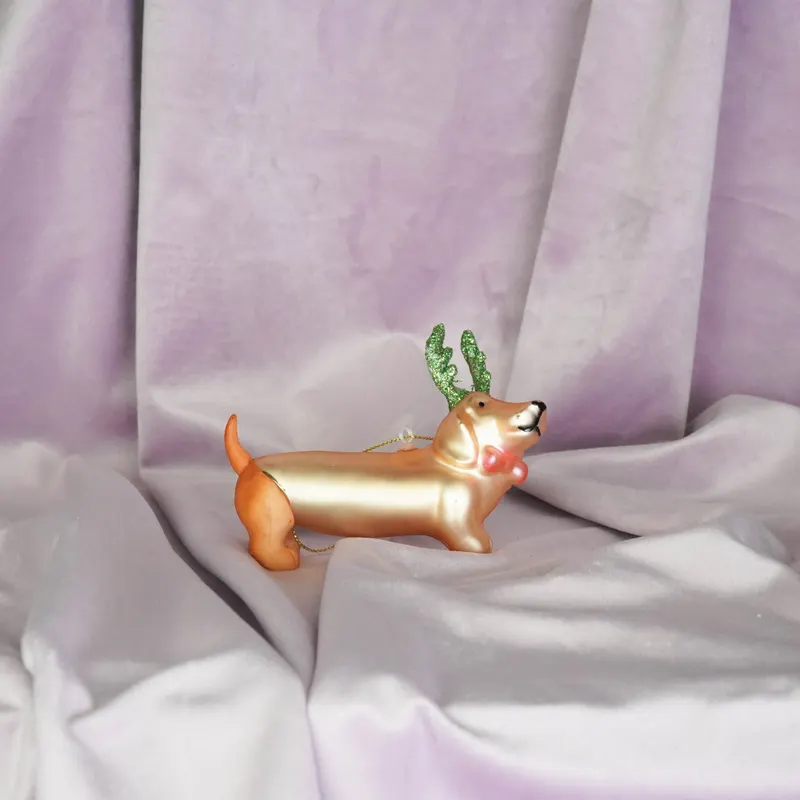 Weihnachtsanhänger „Tackle“ aus Glas zur Weihnachtsdeko von Housevitamin, 10 × 4,5 × 8,5 cm, Ansicht 5