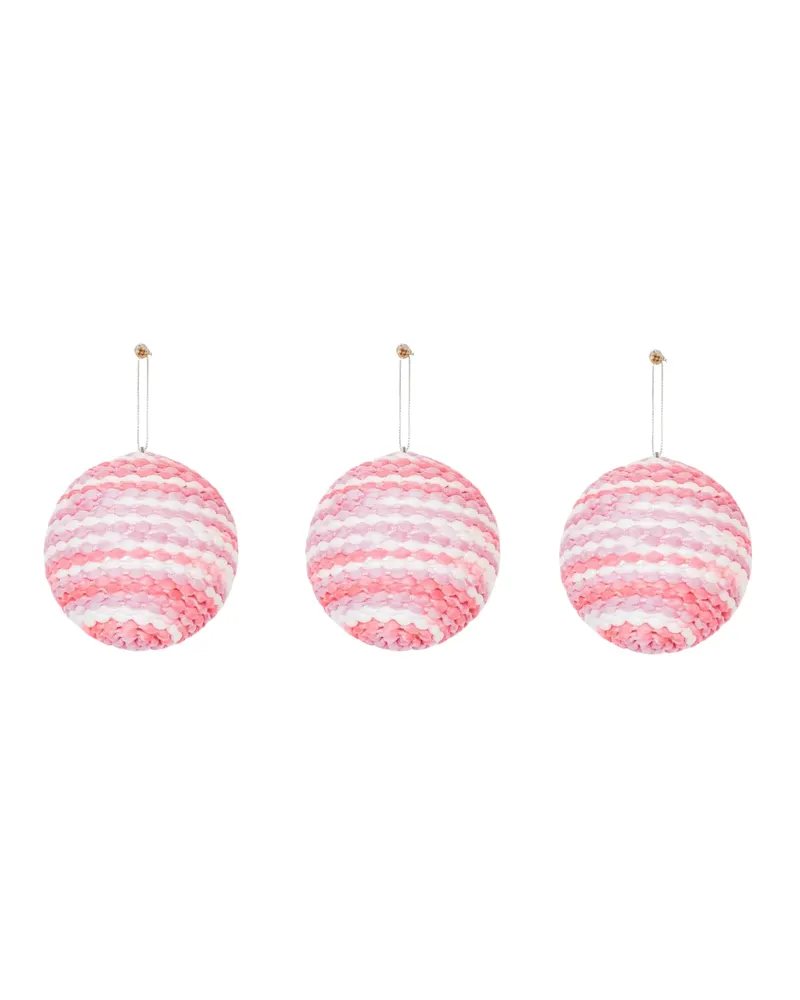 Weihnachtskugeln aus Schaumstoff in Neonfarben, 3er-Set von Housevitamin in Neonpink, Ø 10 cm, Ansicht 1