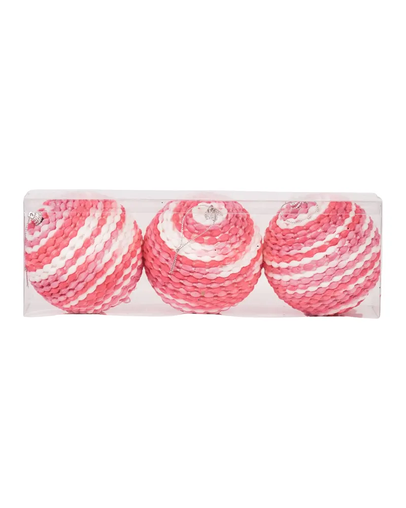 Weihnachtskugeln aus Schaumstoff in Neonfarben, 3er-Set von Housevitamin in Neonpink, Ø 10 cm, Ansicht 4