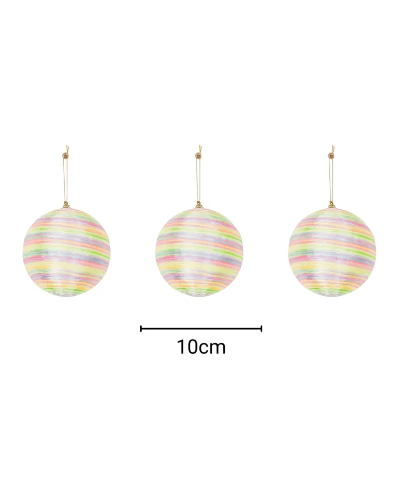 Weihnachtskugeln aus Schaumstoff in Neonfarben, 3er-Set von Housevitamin in Neonfarben, Ø 10 cm, Ansicht 2